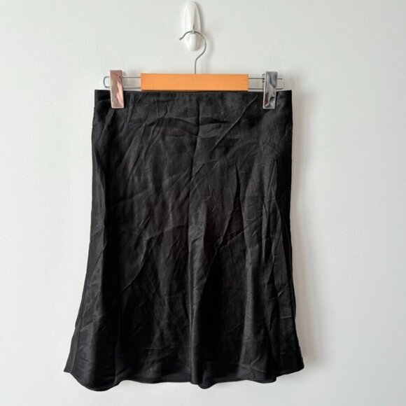 Aritzia Babaton Slip Satin Mini Skirt Black Size 6 - Picture 6 of 8